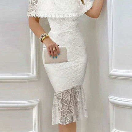 Elegant Lace Midi Dress for Summer Gatherings - Très Elite