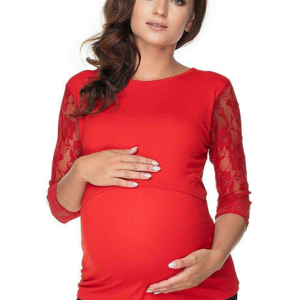 Elegant Lace Sleeve Nursing & Maternity Blouse - Très Elite