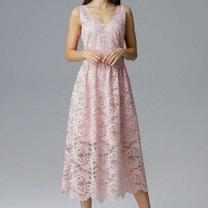 Elegant Lace Sleeveless Evening Dress - Très Elite