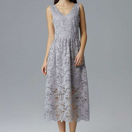 Elegant Lace Sleeveless Evening Dress - Très Elite
