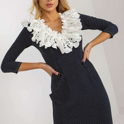 Elegant Lace-Trimmed Pea Cocktail Dress