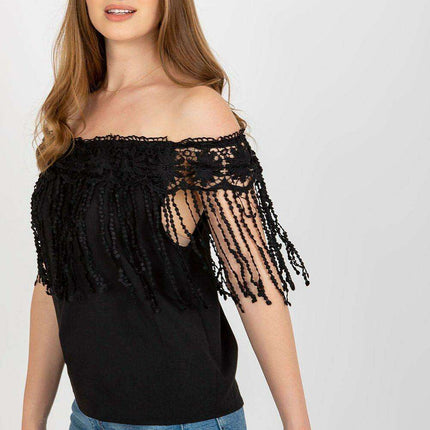 Elegant Lace-Trimmed Spanish Summer Top - Très Elite