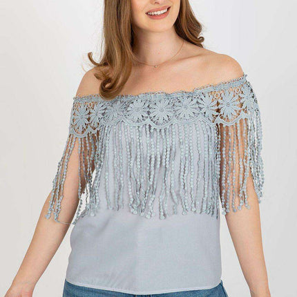 Elegant Lace-Trimmed Spanish Summer Top