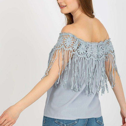 Elegant Lace-Trimmed Spanish Summer Top - Très Elite