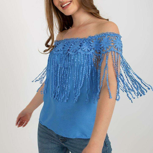 Elegant Lace-Trimmed Spanish Summer Top