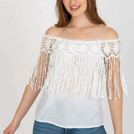 Elegant Lace-Trimmed Spanish Summer Top