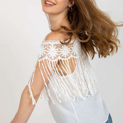 Elegant Lace-Trimmed Spanish Summer Top - Très Elite