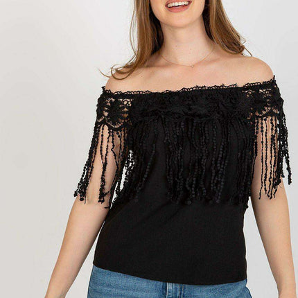 Elegant Lace-Trimmed Spanish Summer Top