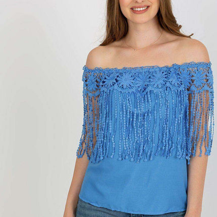 Elegant Lace-Trimmed Spanish Summer Top