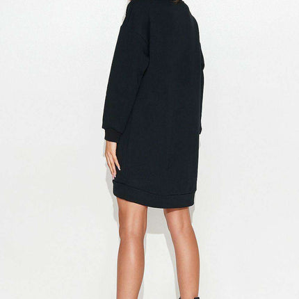 Elegant Lace-Trimmed Sweatshirt Dress