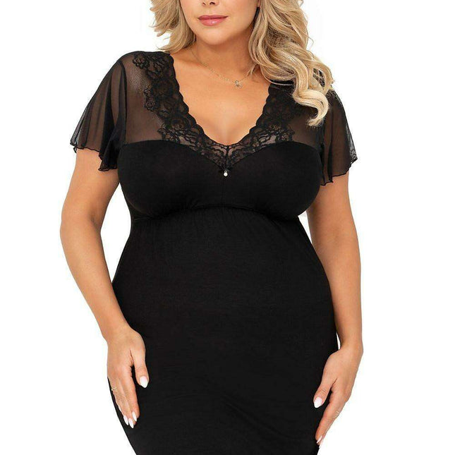 Elegant Lace and Ruffle Nightgown for Luxurious Sleepwear