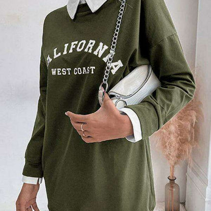 Elegant Lapel Detail Long-Sleeve Knit Sweater Dress for Women - Très Elite