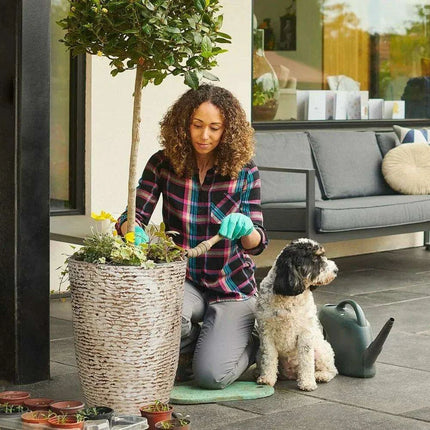 Elegant Large Stone Finish Outdoor Planters for Landscaping Excellence..