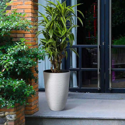 Elegant Large Stone Finish Outdoor Planters for Landscaping Excellence..