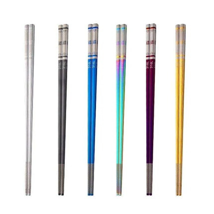 Elegant Laser Engraved Stainless Steel Chopsticks with Non-Slip Grip for Sushi and Noodle Lovers - Très Elite