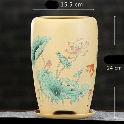 Elegant Lavender Sand Orchid Planter Set: Chic Botanical Accent- Très Elite- Très Elite