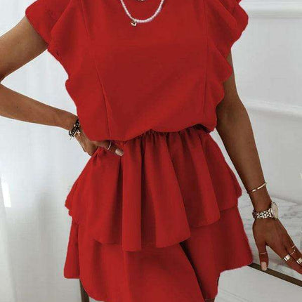 Elegant Layered Ruffle Summer Dress - Très Elite
