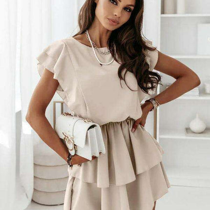 Elegant Layered Ruffle Summer Dress - Très Elite