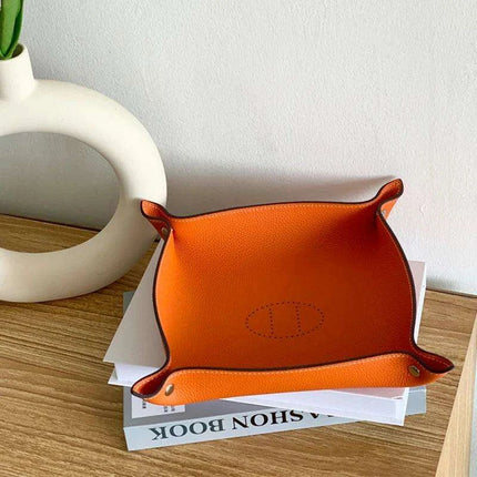 Elegant Leather Desk Tray Organizer for Keys, Jewelry, and Essentials - Stylish Storage Solution - Très Elite