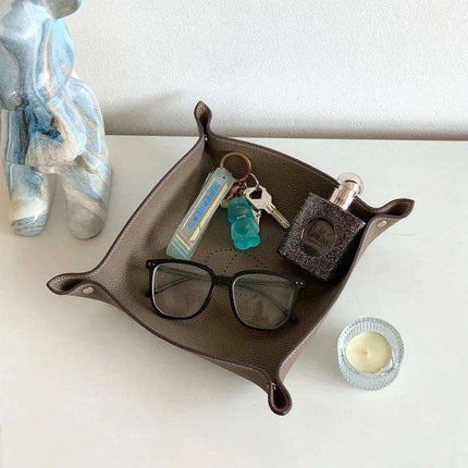 Elegant Leather Desk Tray Organizer for Keys, Jewelry, and Essentials - Stylish Storage Solution - Très Elite