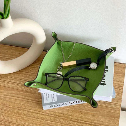 Elegant Leather Desk Tray Organizer for Keys, Jewelry, and Essentials - Stylish Storage Solution - Très Elite