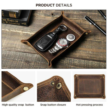 Elegant Leather Desktop Organizer Tray - Stylish Storage Solution- Très Elite- Très Elite