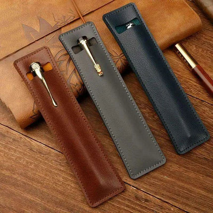 Elegant Leather Fountain and Stylus Pen Sleeve - Premium Protective Case- Très Elite- Très Elite