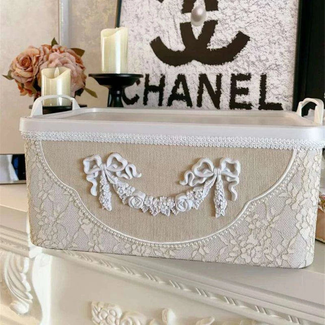 Elegant Leather Tissue Organizer with Stylish Bow - Chic Storage Solution for Home and Office