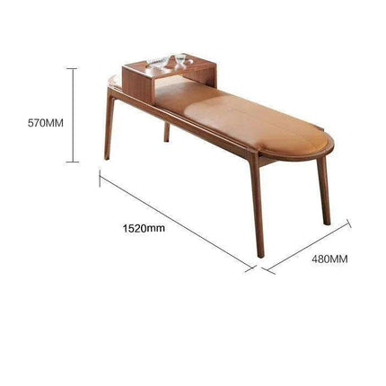 Elegant Leather-Upholstered Solid Wood Bench with Hidden Shoe Storage - Très Elite
