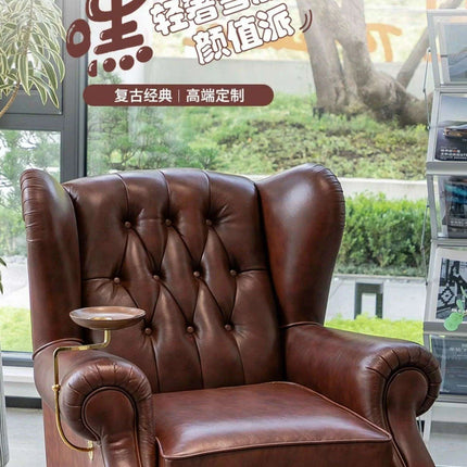 Elegant Leather Wingback Chair for Modern Living Areas - Très Elite