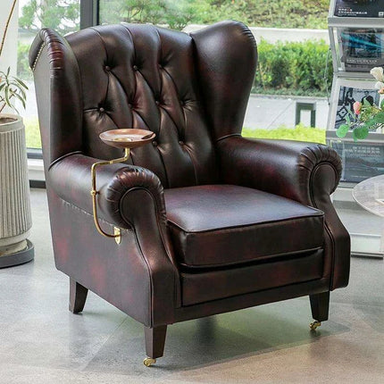 Elegant Leather Wingback Chair for Modern Living Areas- Très Elite- Très Elite
