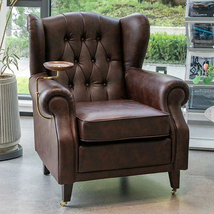 Elegant Leather Wingback Chair for Modern Living Areas- Très Elite- Très Elite