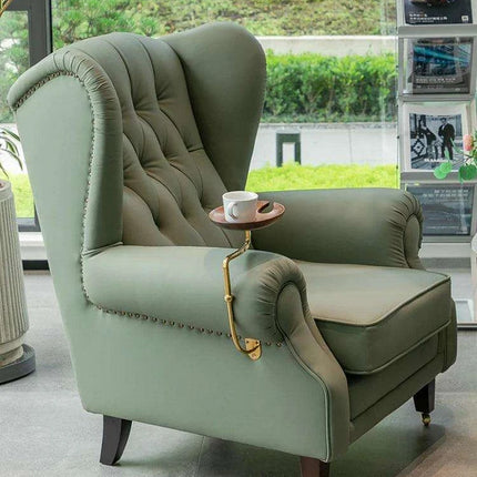 Elegant Leather Wingback Chair for Modern Living Areas - Très Elite