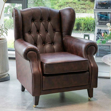 Elegant Leather Wingback Chair for Modern Living Areas- Très Elite- Très Elite