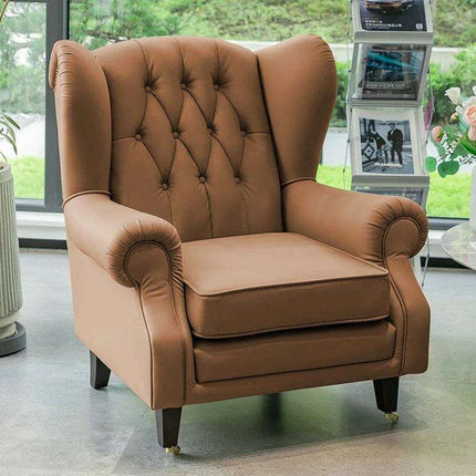 Elegant Leather Wingback Chair for Modern Living Areas - Très Elite