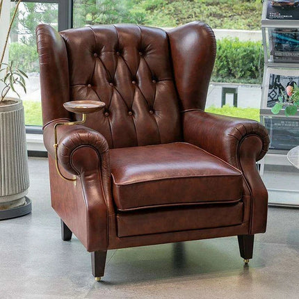 Elegant Leather Wingback Chair for Modern Living Areas- Très Elite- Très Elite