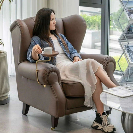 Elegant Leather Wingback Chair for Modern Living Areas - Très Elite