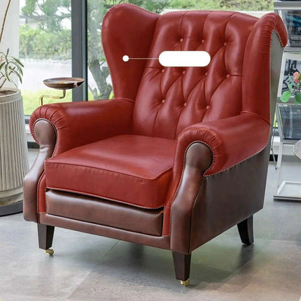 Elegant Leather Wingback Chair for Modern Living Areas - Très Elite