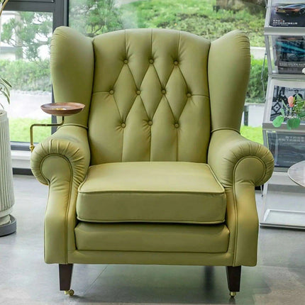 Elegant Leather Wingback Chair for Modern Living Areas - Très Elite