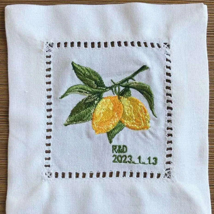 Elegant Lemon Lace Cocktail Napkin - Personalize Your Table with Style - Très Elite