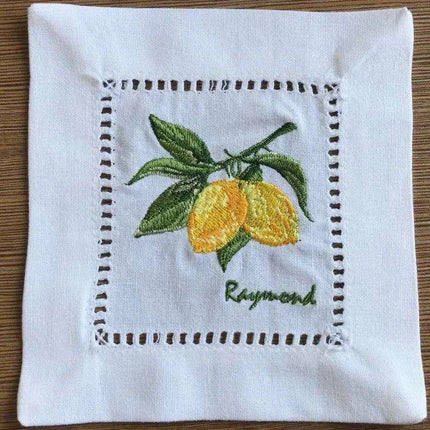 Elegant Lemon Lace Cocktail Napkin - Personalize Your Table with Style - Très Elite