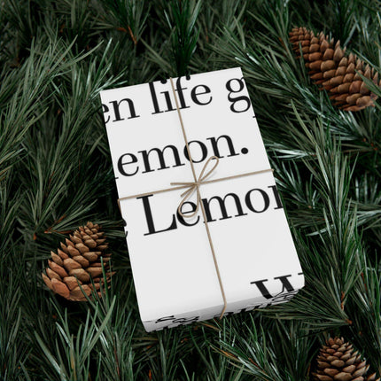 Elegant Lemon-Themed Gift Wrap Paper for Distinctive Presentations..