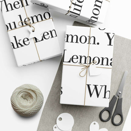 Elegant Lemon-Themed Gift Wrap Paper for Distinctive Presentations..