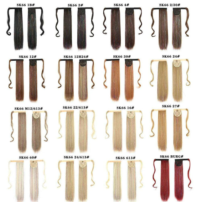 Elegant Length: 22-Inch Synthetic Hair Extensions for Instant Glamour