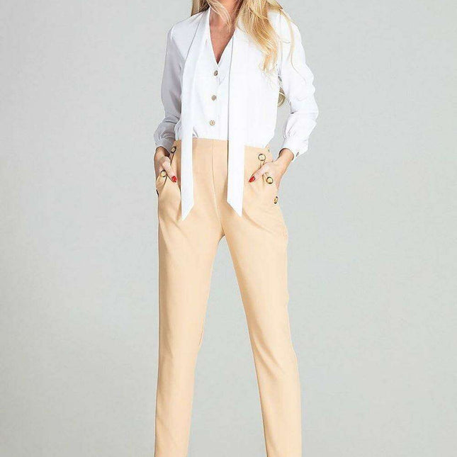 Elegant Leopard Print Blouse with Sash Tie and Long Sleeves