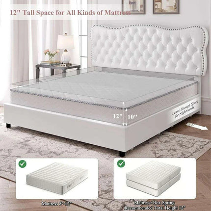 Elegant Linen Upholstered Bed Frame with Ample Storage Drawers- Très Elite- Très Elite