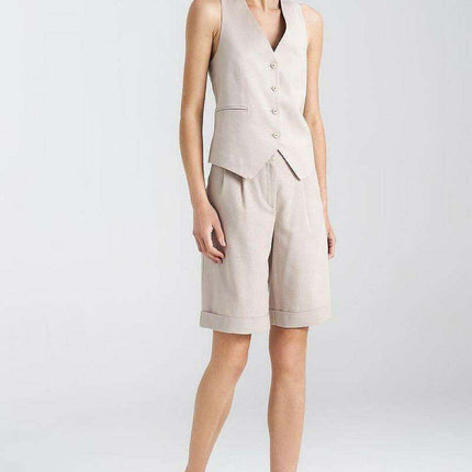 Elegant Linen Vest Sophisticated Gilet For Women Wardrobe - Très Elite