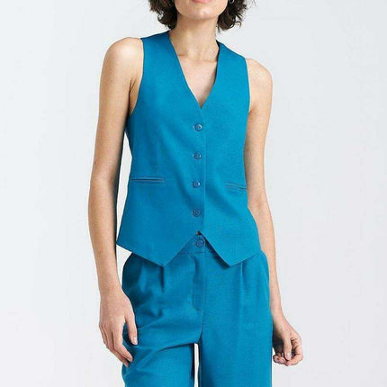 Elegant Linen Vest Sophisticated Gilet For Women Wardrobe