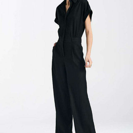 Elegant Linen Viscose Blend Jumpsuit Made In Europe - Très Elite