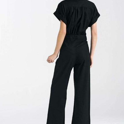 Elegant Linen Viscose Blend Jumpsuit Made In Europe - Très Elite